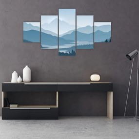 Obraz - Góry oczami grafika (125x70 cm)