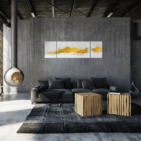 Obraz - Złote i szare pociągnięcia (170x50 cm)