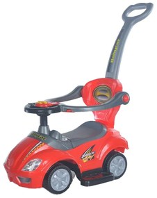 Baby Mix Odpychacz dla dzieci z prowadnicą 3w1 Mega Car, czerwony