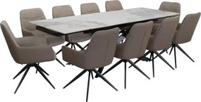 Duży rozkładany stół 160 do 240 cm ceramiczny blat marmur na 10 osób