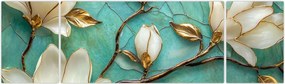 Obraz - 3D magnolie (170x50 cm)