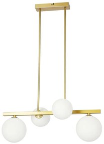 Lampa wisząca w biało-złotym kolorze ze szklanym kloszem Kama – Candellux Lighting