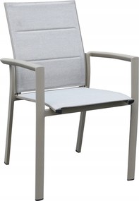 Krzesło ogrodowe aluminiowe beżowe 56x65x88 komfortowe wytrzymałe tarasowe