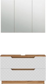 Zestaw mebli łazienkowych dąb/biały ze strukturą płytek 99.4x32x62.5 lotta
