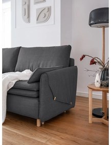 Ciemnoszara rozkładana sofa 207 cm Simon – Miuform