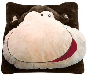 Poduszka dziecięca CUDDLI FRIENDS 70x70 cm pluszowa - więcej kolorów Kolor: Ciemnobrązowy