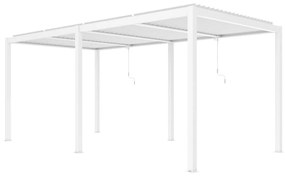 PERGOLA OGRODOWA LUXE 5.8x4M ALUMINIOWA Z MANUALNYM OTWIERANIEM DACHU BIAŁA