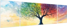 Obraz – Malowane drzewo czterech pór roku (170x50 cm)