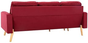 3-osobowa sofa z podnóżkiem czerwone wino - Muria 4Q