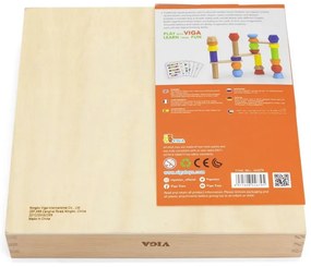 Viga drewniane klocki geometryczne układanka 52 el.