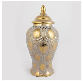 Słoik ceramiczny 33,8x16 cm złoty/srebrny