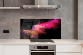 Panel szklany do Kuchni Różowa Geometria Fraktalna