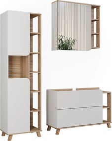 Zestaw mebli łazienkowych sonoma/biały 100x35x65 karen