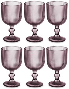 Zestaw kieliszków do wina LINES z ryflowanego szkła, 6 sztuk, 260 ml