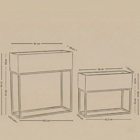 Kwietniki loft metalowe podłużne TINO, 2 stojaki