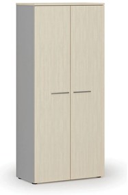 Szafa ubraniowa z wysuwem PRIMO GRAY, 800 x 420 x 1781 mm, szary/brzoza