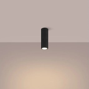 Lampa sufitowa minimalistyczny Gloow, aluminium - 1 źródło światła 3000K - L.6.5 x H.20 cm - czarny