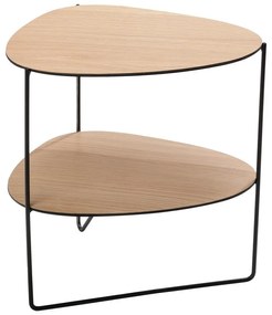 Metalowy stolik w naturalnym kolorze 37x44 cm Curve Double Wood – LIND DNA