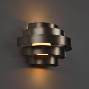 Nowoczesny kinkiet w kolorze gunmetal z LED z 3-stopniową regulacją ściemniania - Lines