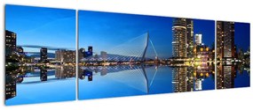 Zdjęcie - Rotterdam nocą (170x50 cm)