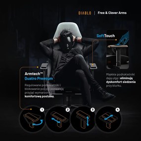 Fotel gamingowy materiałowy Diablo X-Eye Prime Normal Size, Nightwolf Moon