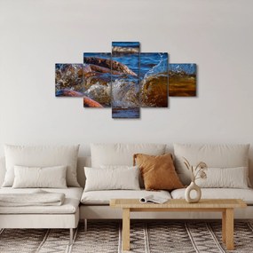 Szczegółowy obraz - woda między kamieniami (125x70 cm)