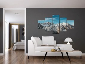 Obraz ośnieżonych szczytów, Fiordland (125x70 cm)
