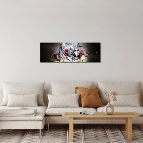 Obraz - Sportowcy (z zegarem) (90x30 cm)