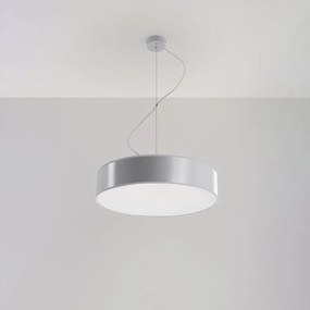 Lampy wiszące minimalistyczny Cercle, PVC - 3 źródło światła 4000K - L.45 x H.111 cm - szary