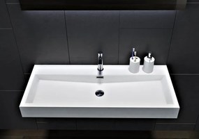 Umywalka ścienna / nablatowa BS6002Odlew marmurowy - Biały