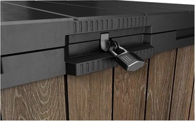 Ciemnobrązowa plastikowa skrzynia ogrodowa Deco – Keter