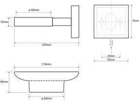 SAPHO XQ802 X-square dozownik mydelniczka szkło mleczne, chrom