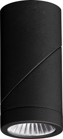 7-watowa, regulowana, cylindryczna lampa ścienna LED - trójkolorowa, czarna