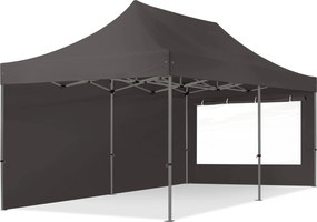 TOOLPORT 3x6 m Namiot Ekspresowy, PREMIUM Stal 40mm, ze ścianami bocznymi, okna panoramiczne, ciemnoszary - (600077)