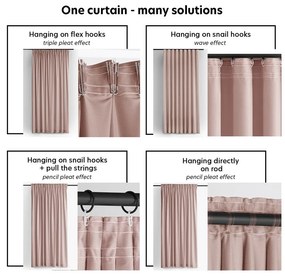 Jasnoróżowa aksamitna zasłona częściowo zaciemniająca (dimout) 400x225 cm Velto – Filumi