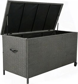 Skrzynia ogrodowa z technorattanu XL-SD-XL, 166x76x80 cm, kolor szary