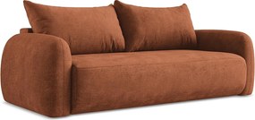 Kanapa 3-osobowa z funkcją spania - z tkaniny szenilowej - terakota - HALE