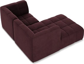 Bordowy aksamitny narożnik (lewostronny/z szezlongiem) Aloha – Makamii
