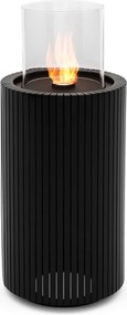 Planika - Mandala Biofireplace przenośny kominek bioetanolowy z technologią Commerce, czarne szkło cylindryczne