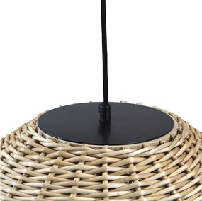 Lampa sufitowa NATURAL w nowoczesnym stylu - wys. 130 cm x ø70 cm - E27 15W - stal i jasna wiklina - IP20