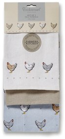 Zestaw 3 niebieskich ścierek kuchennych Cooksmart ® Farmer