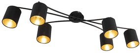 Nowoczesna lampa sufitowa czarna 6-światłowa - Lofty Nowoczesny Oswietlenie wewnetrzne