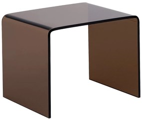 Szafka nocna - Szkło gięte hartowane - Brązowy - SUZANA