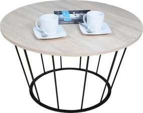 Stolik kawowy w stylu industrialnym dąb sonoma F2-D72