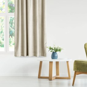 Beżowa aksamitna zasłona częściowo zaciemniająca (dimout) 140x270 cm Eyelets – Restilo