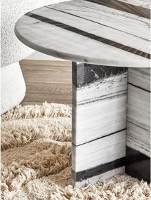 Czarno-biały marmurowy okrągły stolik ø 61 cm Rosito – Bloomingville