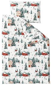 PrzytulneMieszkanie.pl PrzytulneMieszkanie.pl Pościel bawełniana SNOWY HOUSES, biała Rozmiar pościeli: 70 x 90 cm | 140 x 220 cm