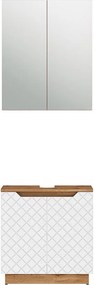 Zestaw mebli łazienkowych dąb/biały ze strukturą płytek 59.8x32x62.1 lotta