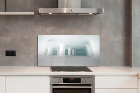 Panel szklany do Kuchni Trójwymiarowe Białe Filary