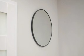 PROMOCJA Czarne okrągłe lustro ścienne LEOBERT - różne rozmiary II gatunek Średnica lustra: 40 cm